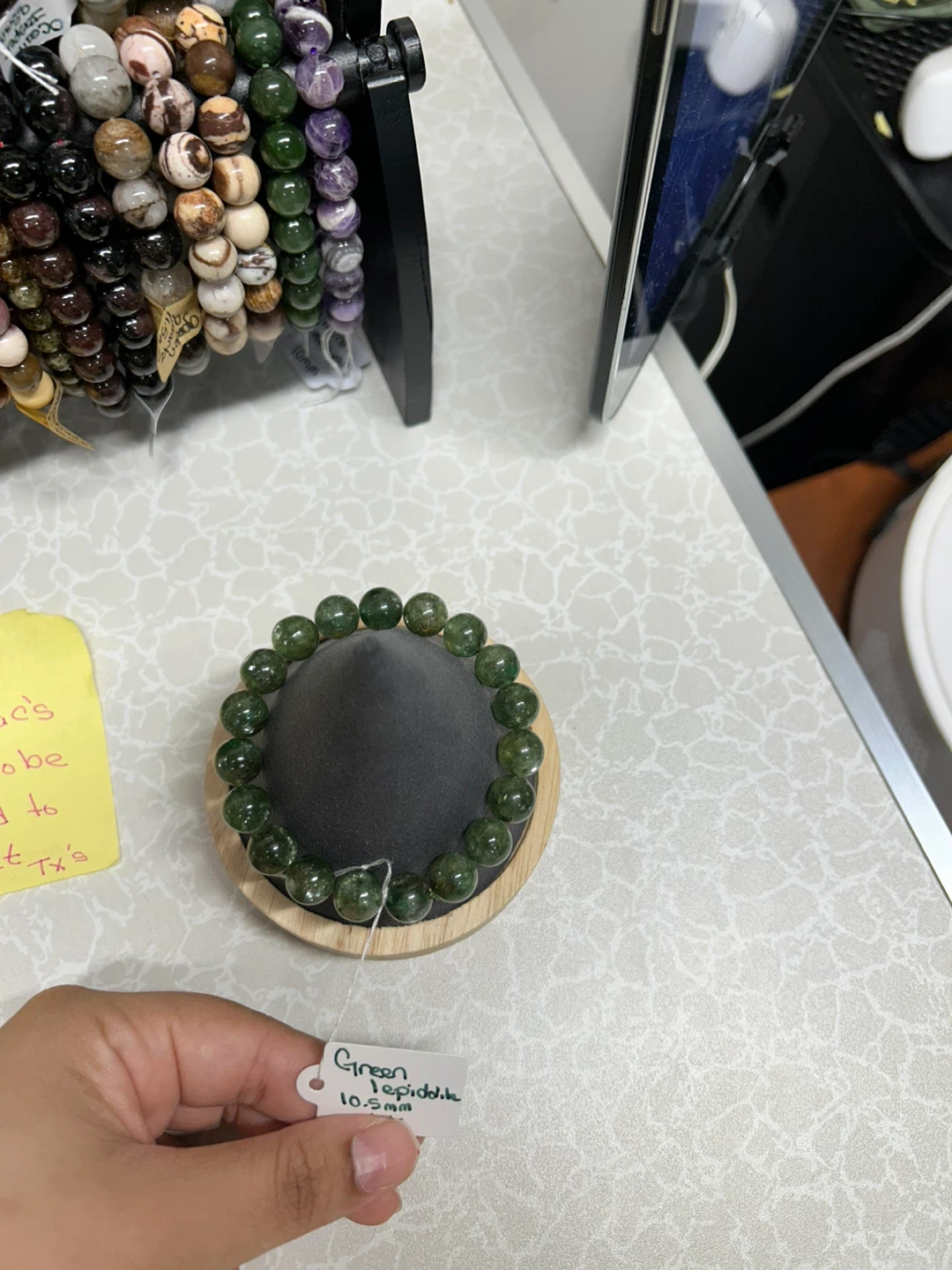 Green Lepidolite Beaded Bracelet - 10.5mm - photo 2