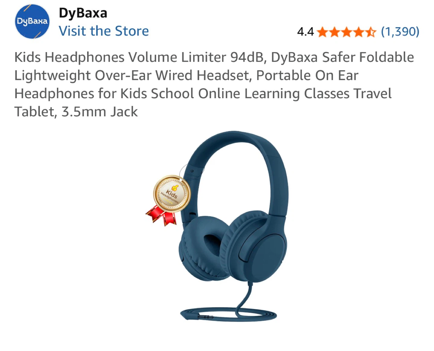 Kids Headphones Volume Limiter 94dB Wired Over-Ear Headset - photo 2