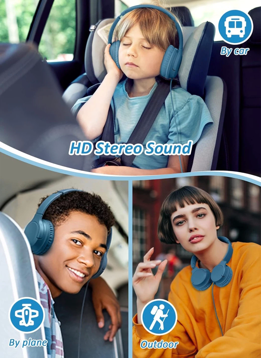 Kids Headphones Volume Limiter 94dB Wired Over-Ear Headset - photo 5