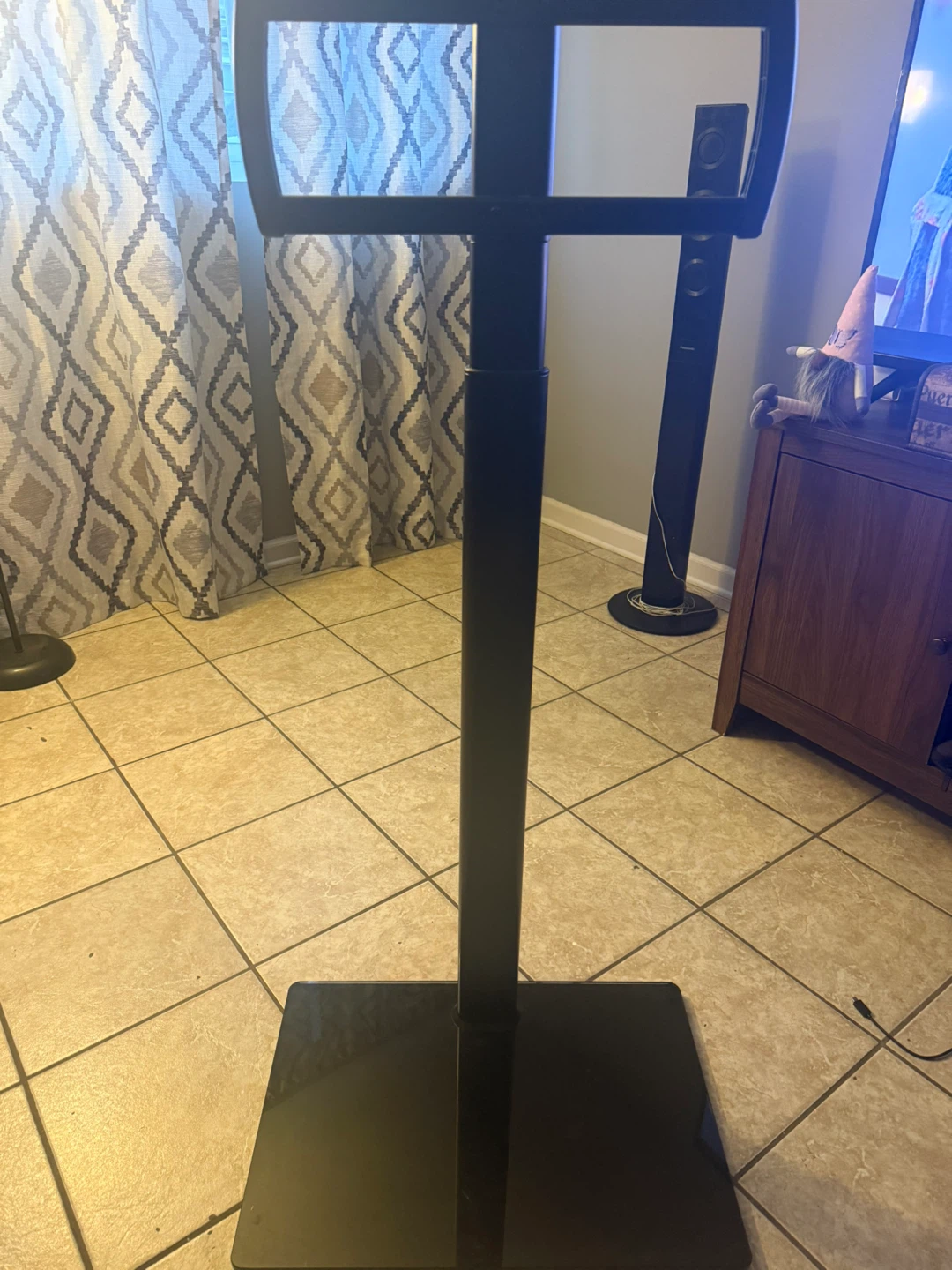 Black Swivel TV Stand with Glass Base - photo 2