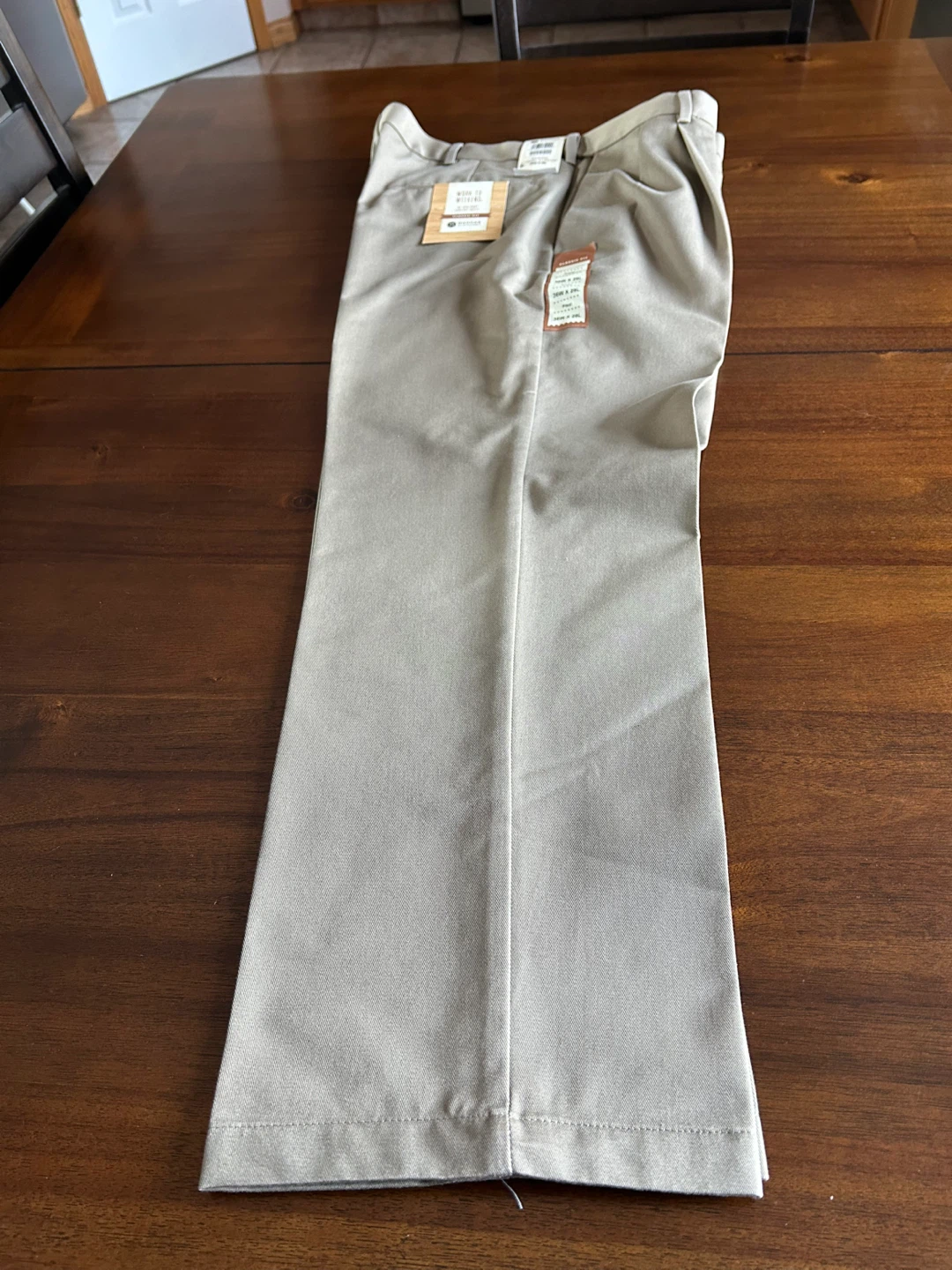 Haggar Classic Fit Pleated Pants - Khaki Grey 36W x 29L - photo 2