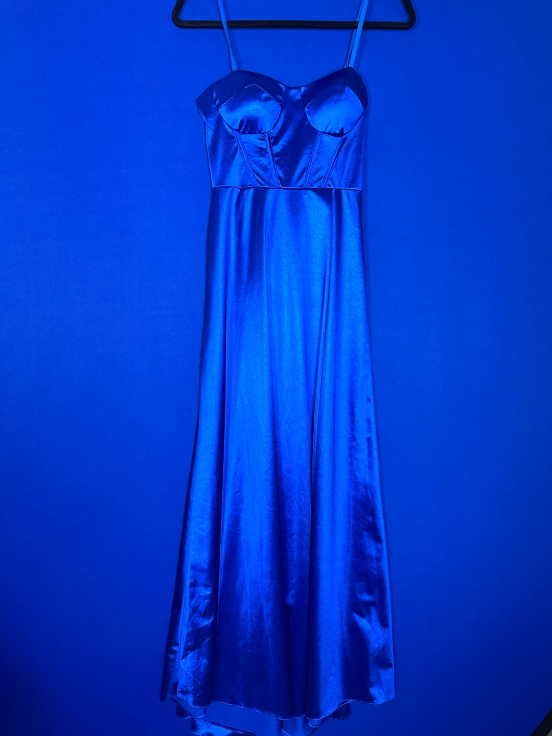 Blue Satin Gown
