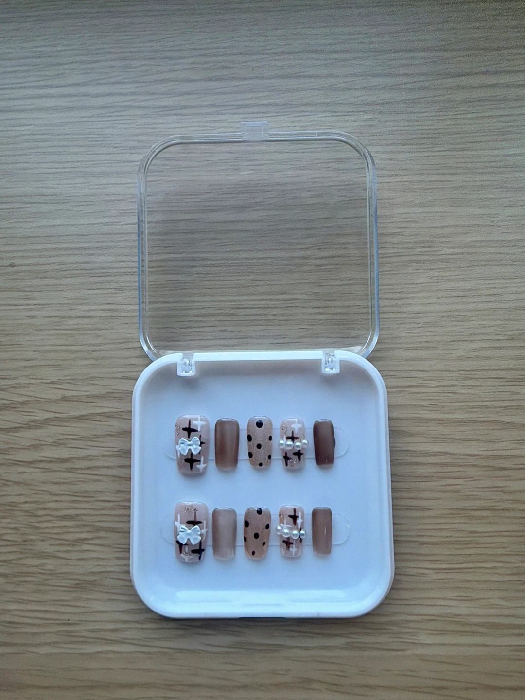 Handmade Gold & Nude Press on Nails XS - photo 2