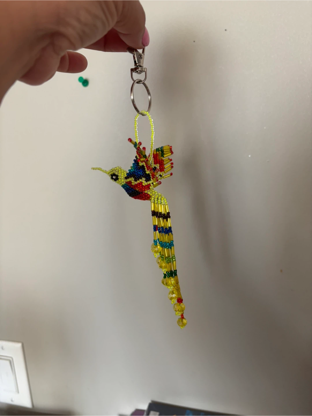 Beaded Hummingbird Keychain