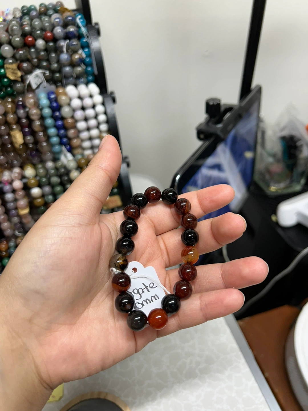 Agate Beaded Bracelet - 10mm - photo 4