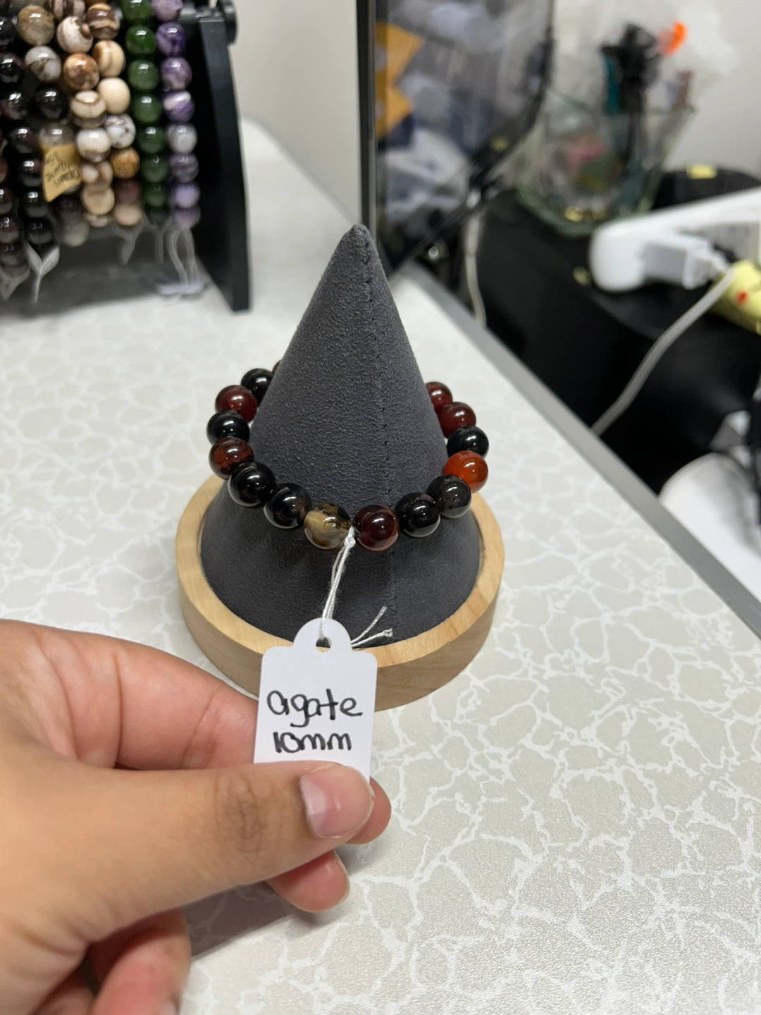 Agate Beaded Bracelet - 10mm