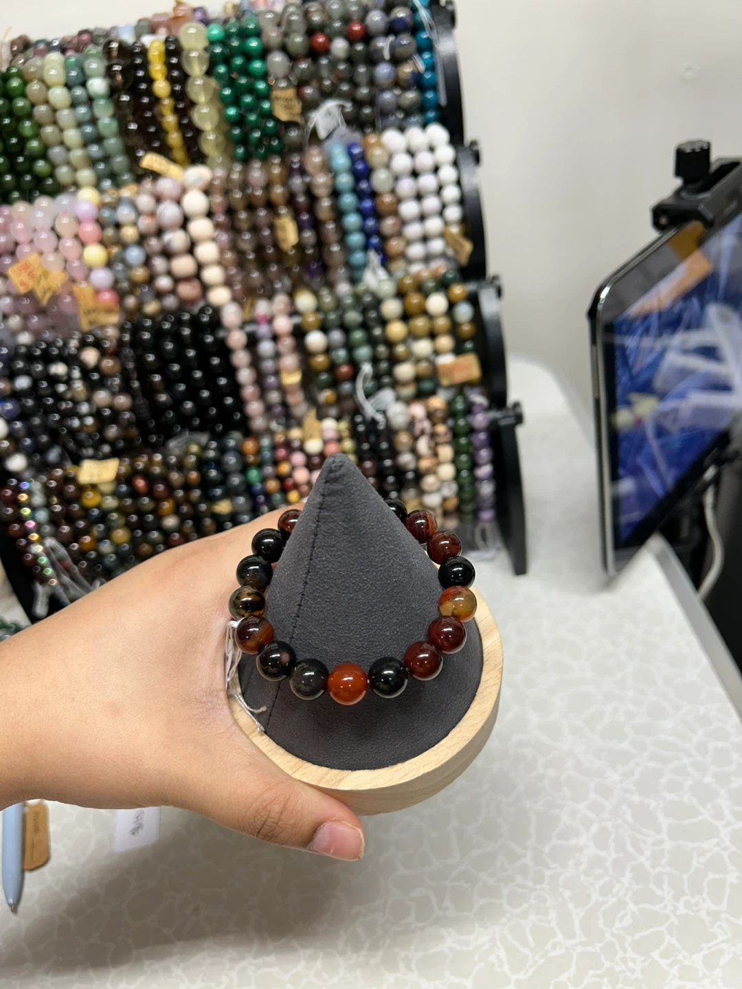 Agate Beaded Bracelet - 10mm - photo 2