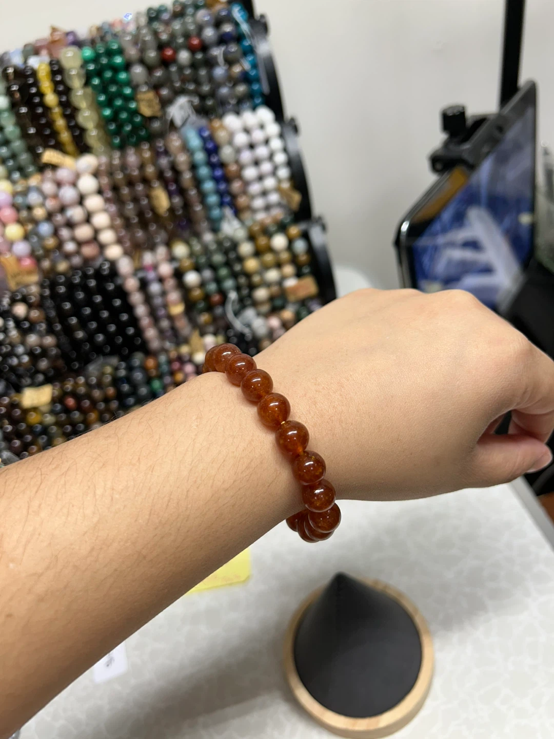 Golden Strawberry Quartz Bracelet - 10mm Beads - photo 4