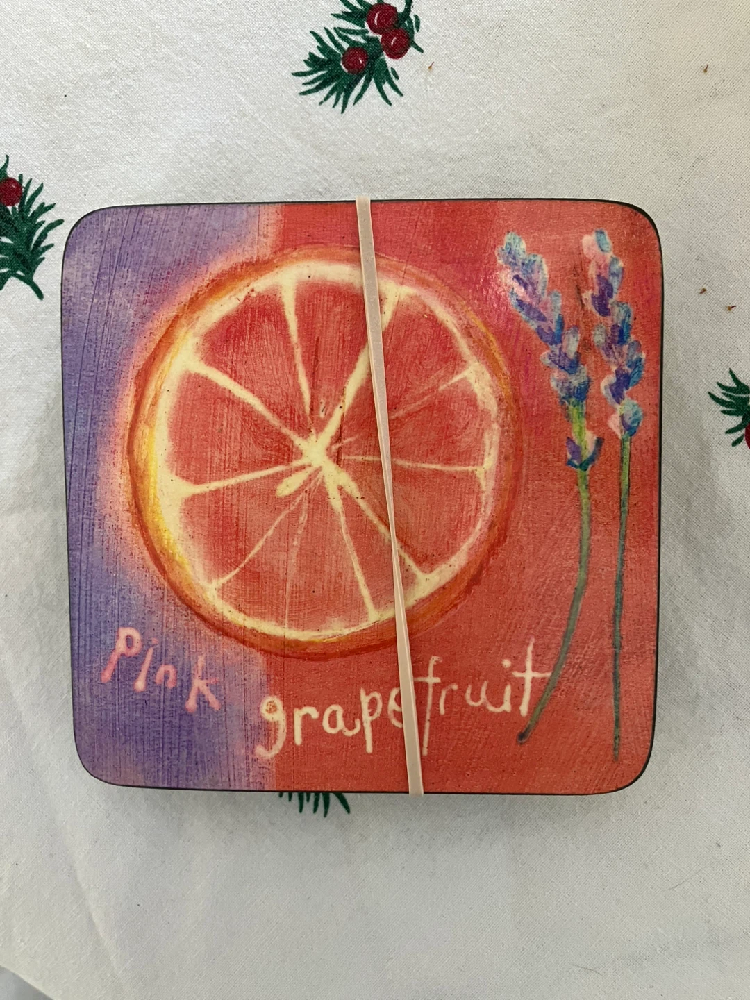 Pink Grapefruit and Lavender Coasters