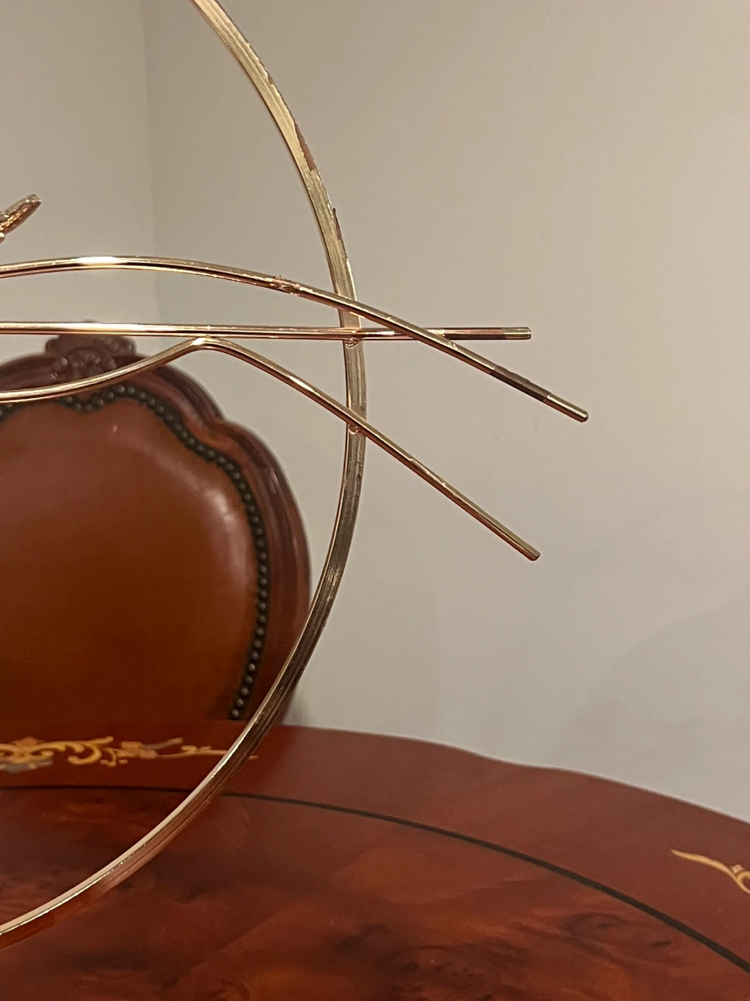 Gold Metal Bird Sculpture on Clear Acrylic Base - photo 4