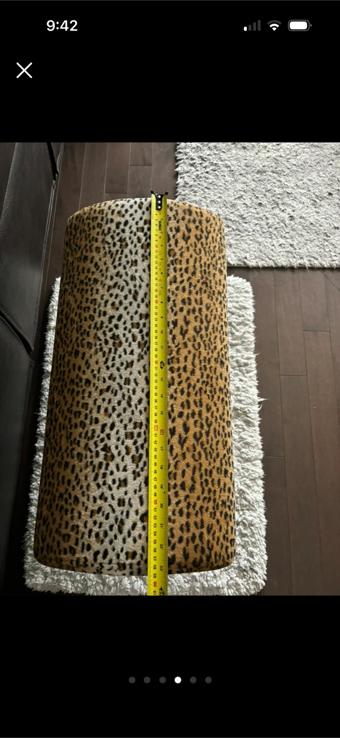 Leopard Print Storage Ottoman Bench - photo 2
