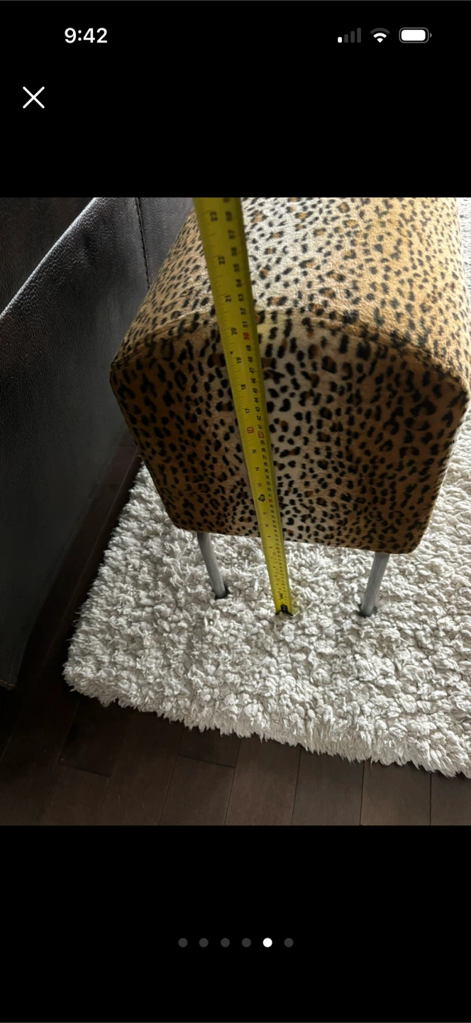Leopard Print Storage Ottoman Bench - photo 3