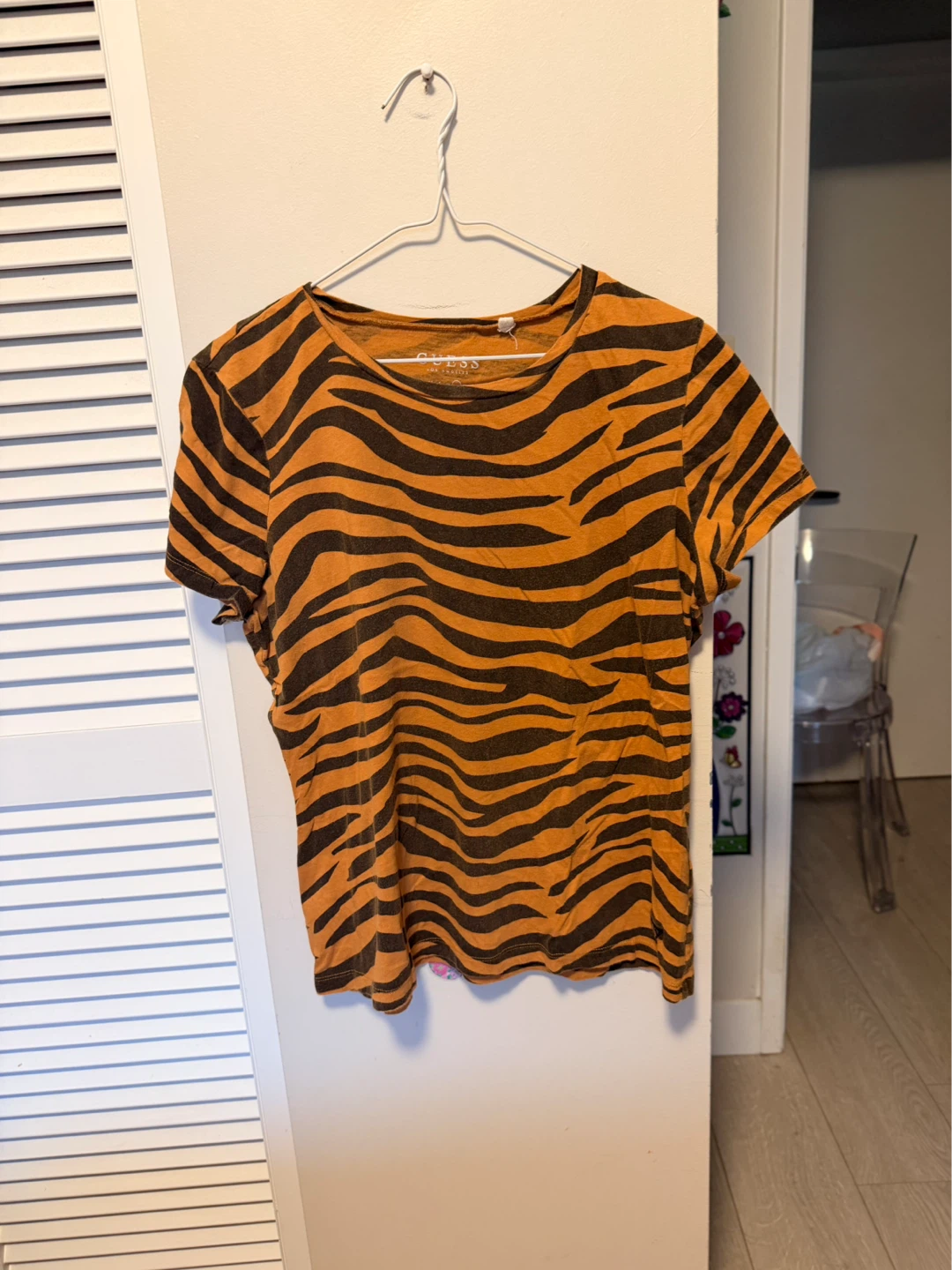 Guess T-Shirt Bundle - Orange Tiger Print & Black Cheers Print