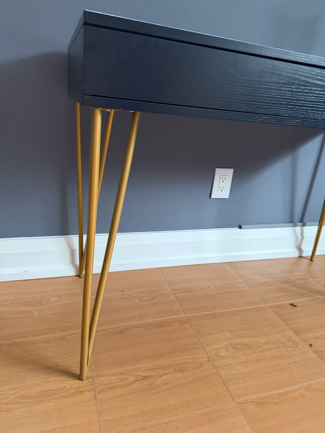 Black Desk with Gold Hairpin Legs - photo 3
