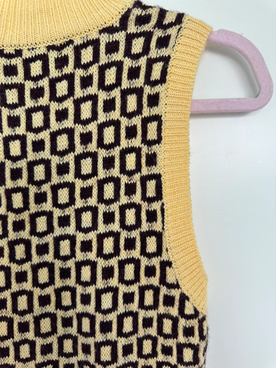 Zara Black & Yellow Geometric Knit Dress - photo 4