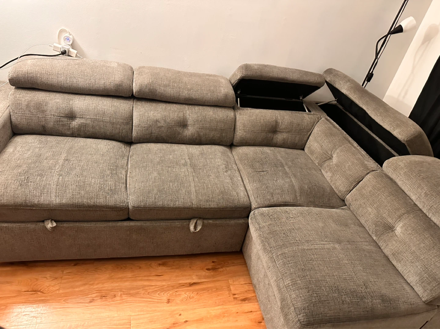 Grey Sectional Sofa with Storage - photo 5