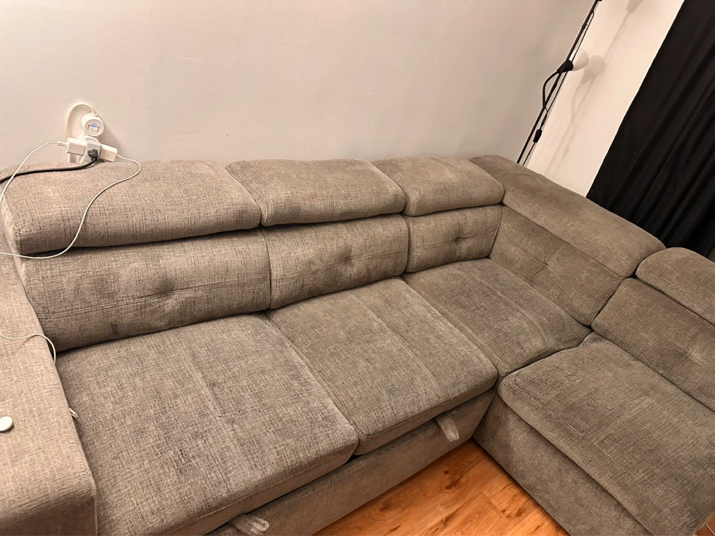 Grey Sectional Sofa with Storage