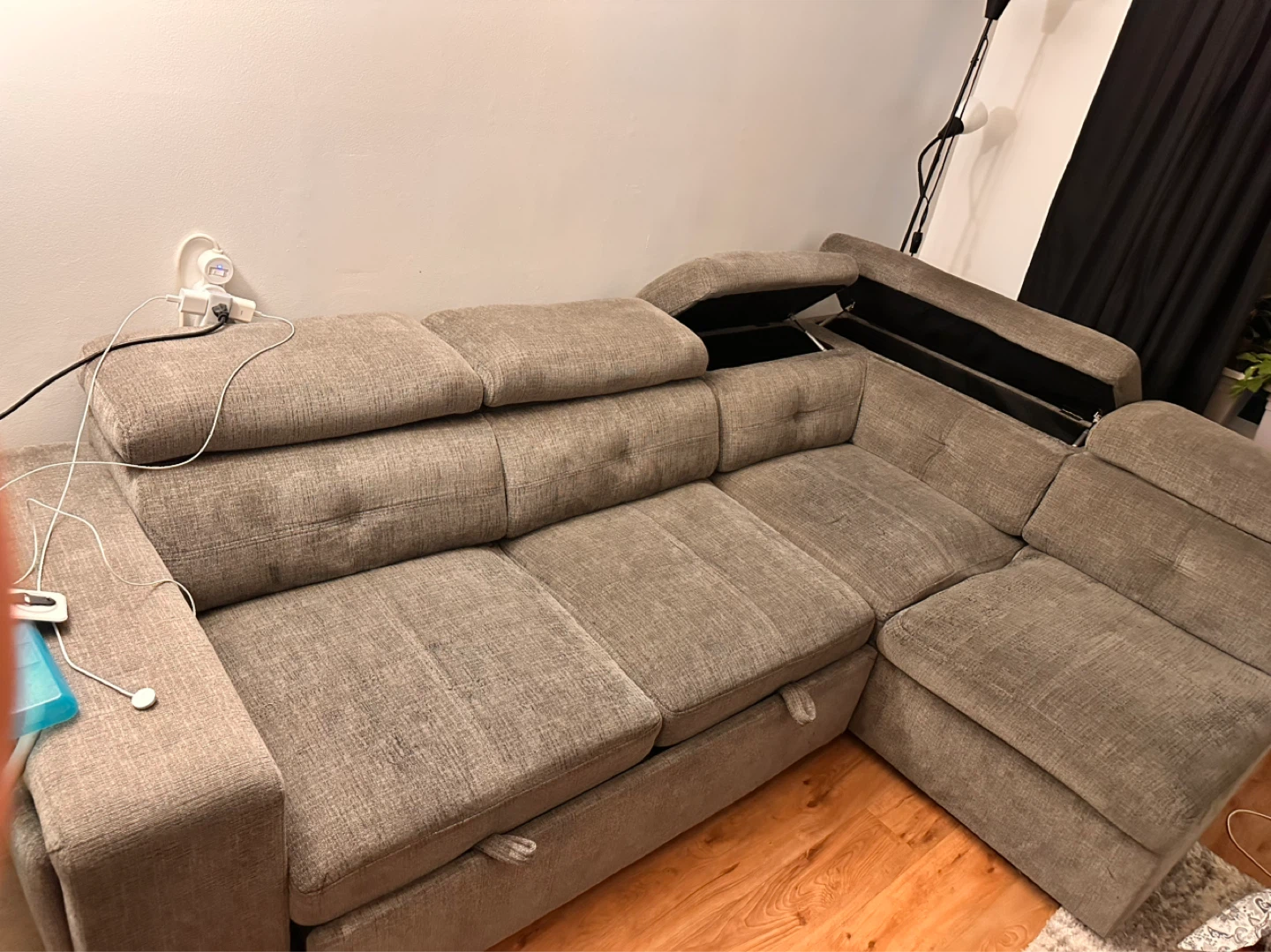 Grey Sectional Sofa with Storage - photo 2
