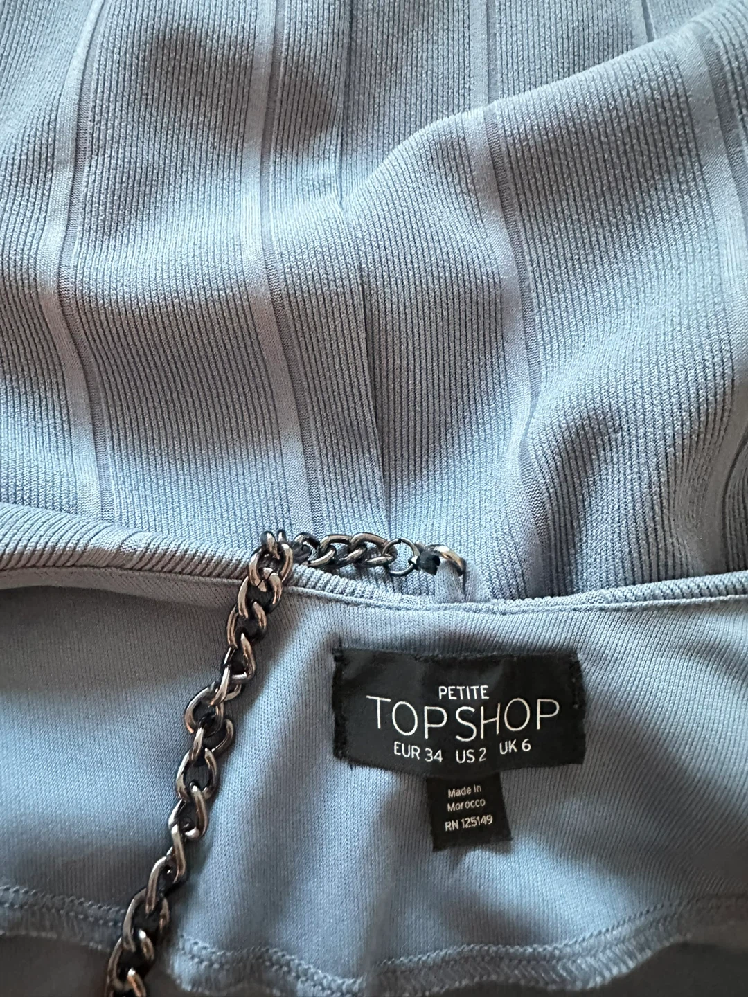 TOPSHOP Petite Grey Chain Halter Mini Dress UK 6 - photo 3