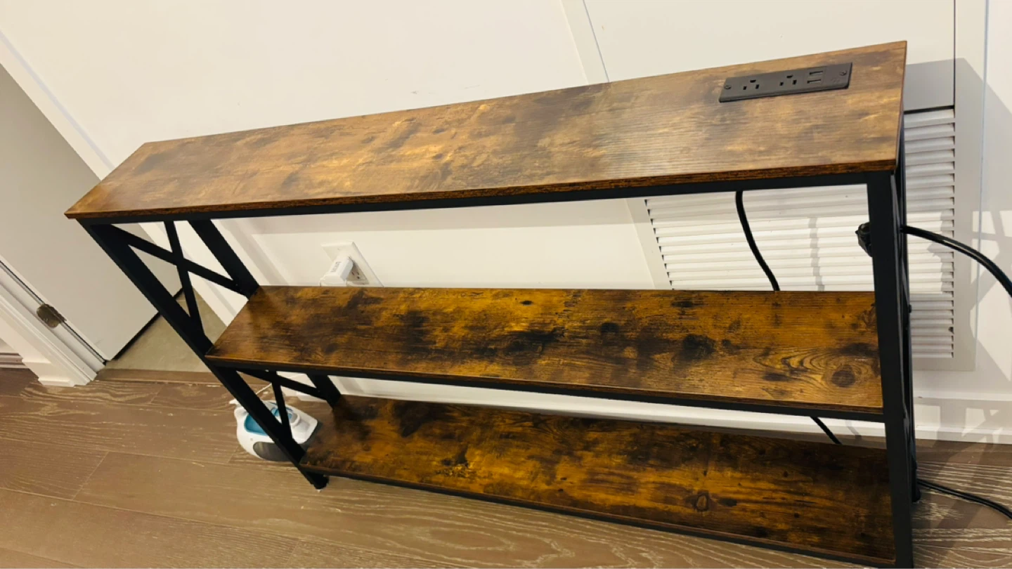 Sofa Table with Built-in Outlet and USB Ports