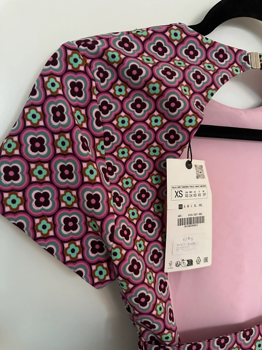 Zara Geometric Print Short Sleeve Dress XS - photo 3