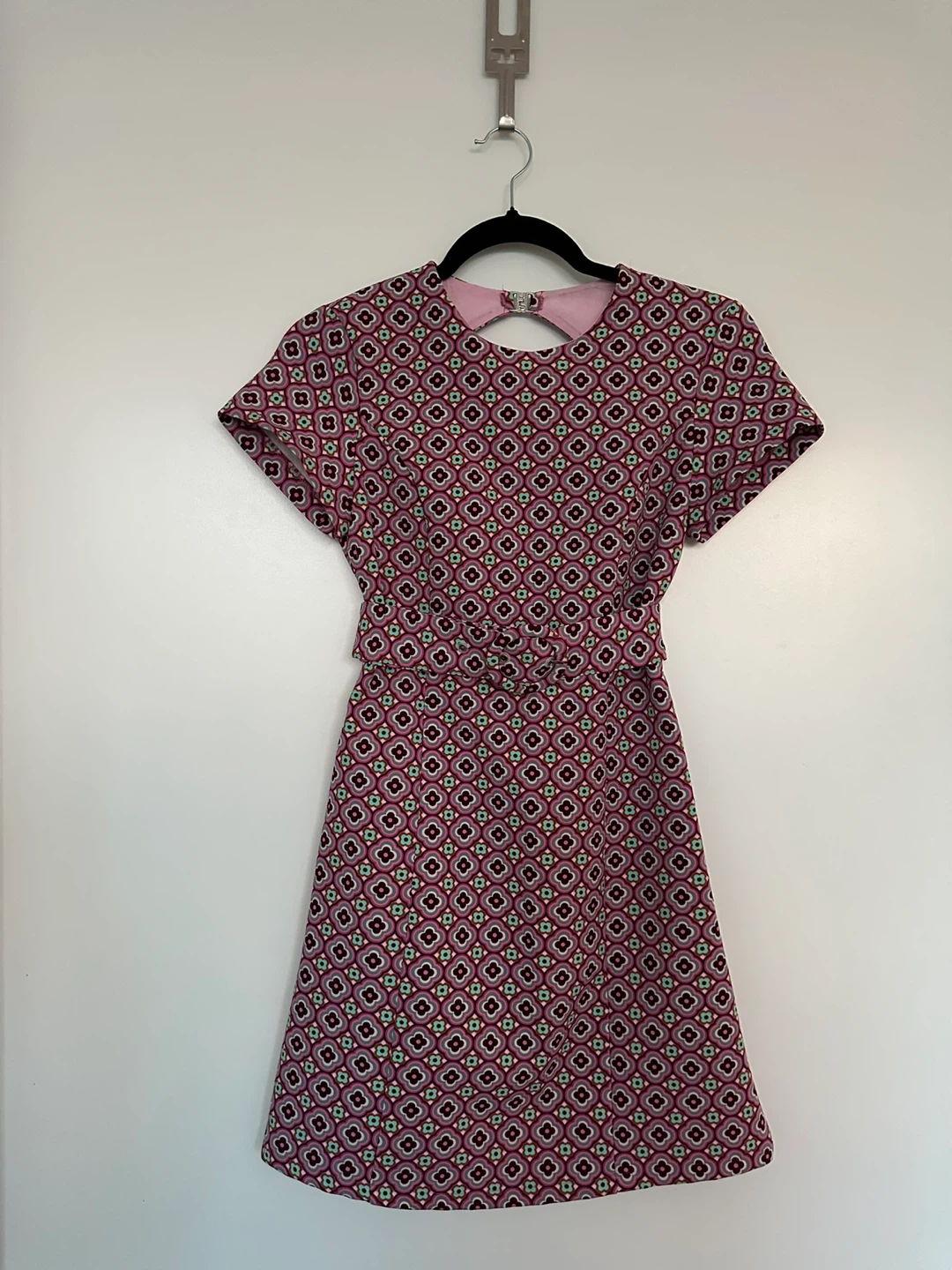 Zara Geometric Print Short Sleeve Dress XS