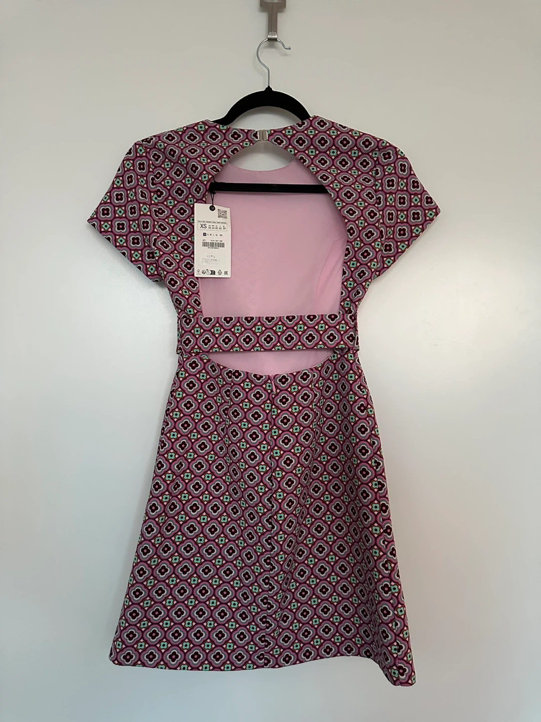 Zara Geometric Print Short Sleeve Dress XS - photo 2