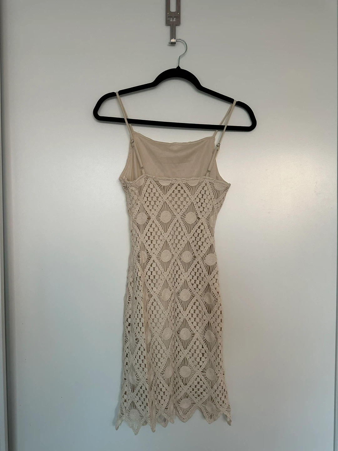 Fashion Nova Hot Oasis Crochet Mini Dress - Cream - Size S - photo 2
