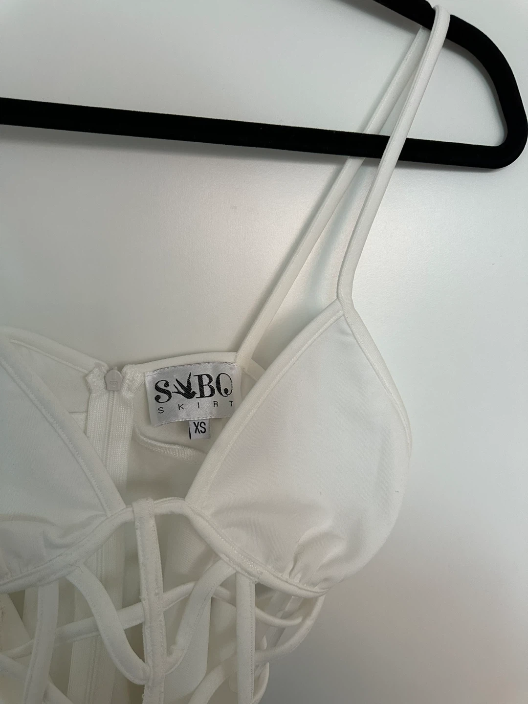 Sabo Skirt White Caged Bodysuit XS - photo 3