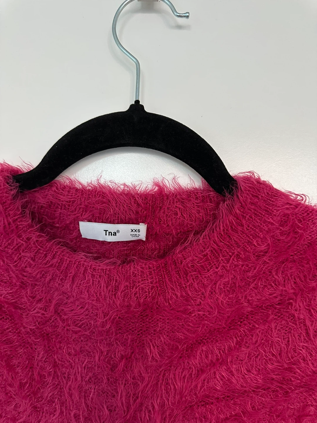 Tna Fuzzy Cropped Sweater - XXS - Fuchsia - photo 3