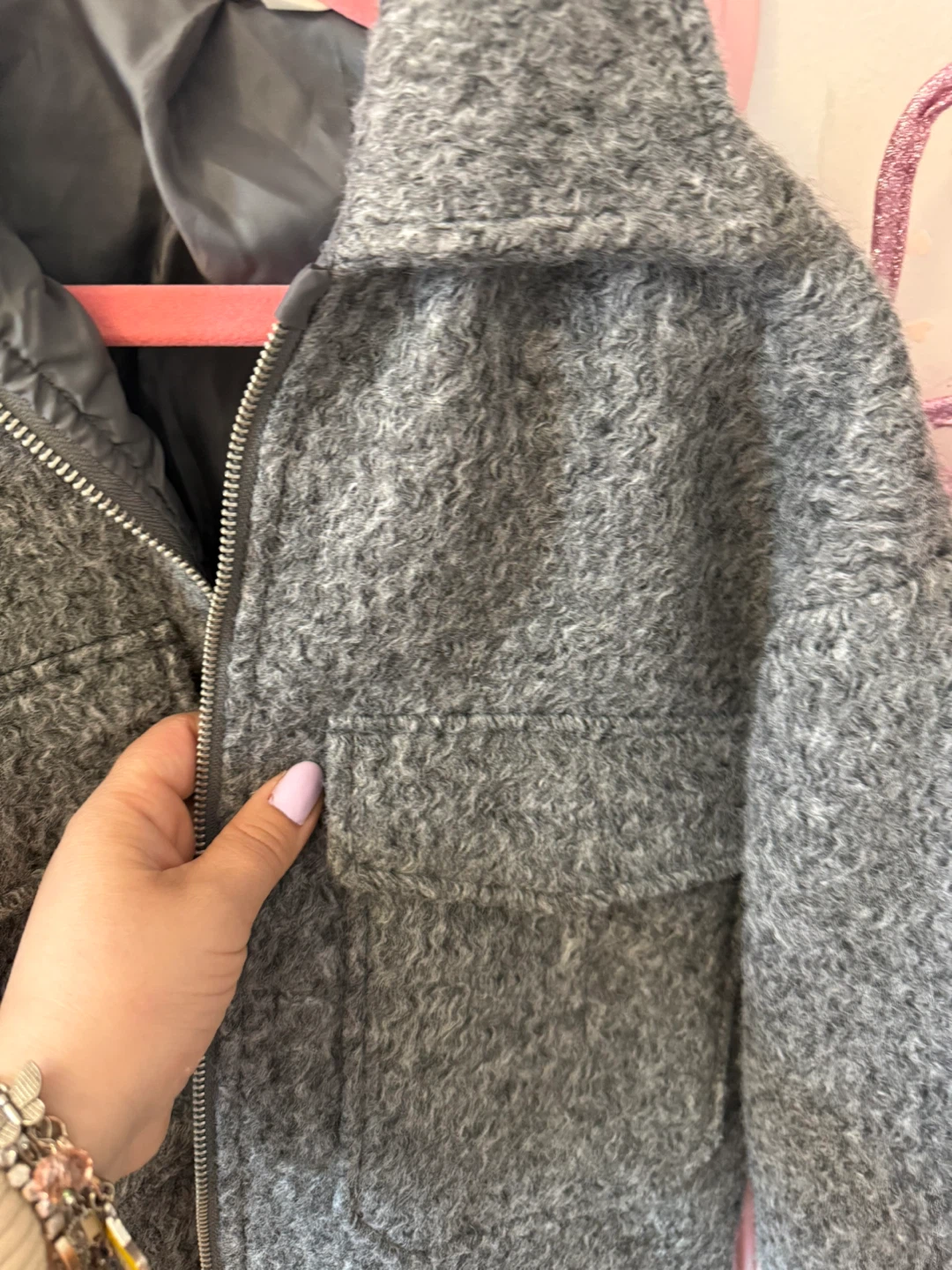 H&M Grey Textured Jacket - Size 10-11Y - photo 2