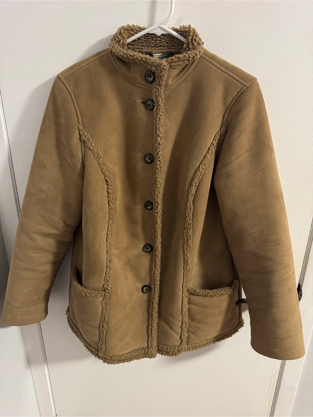 L.L. Bean Women's S Faux Suede Sherpa Lined Jacket