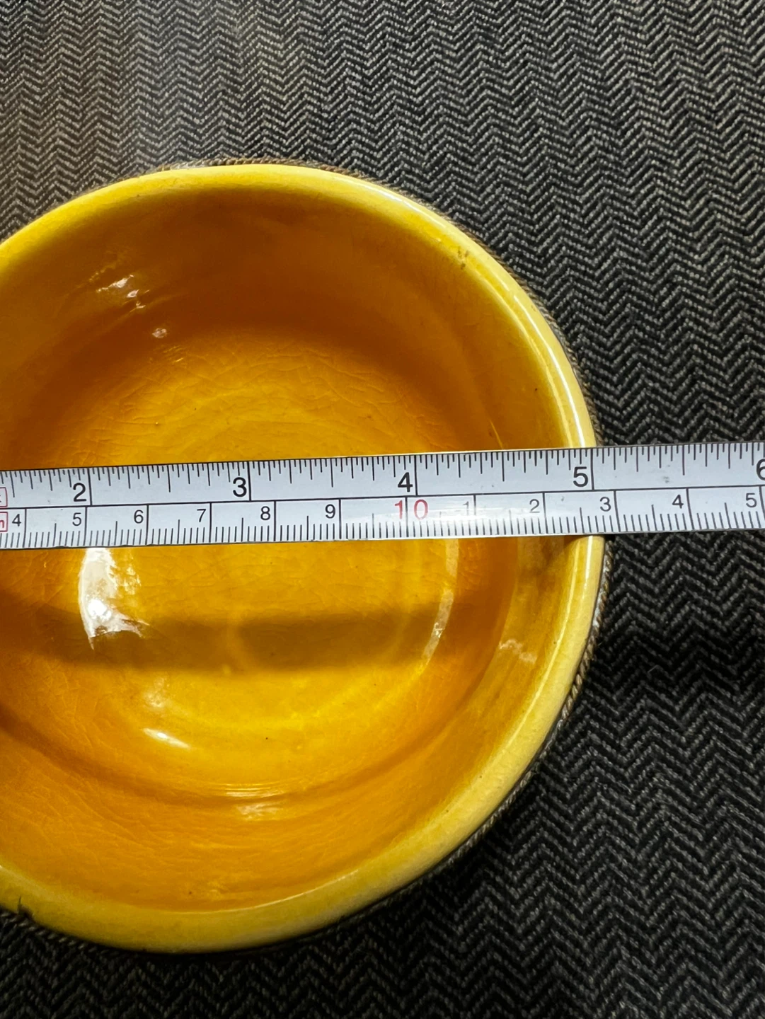 Decorative Yellow Bowl with Geometric Pattern - photo 4