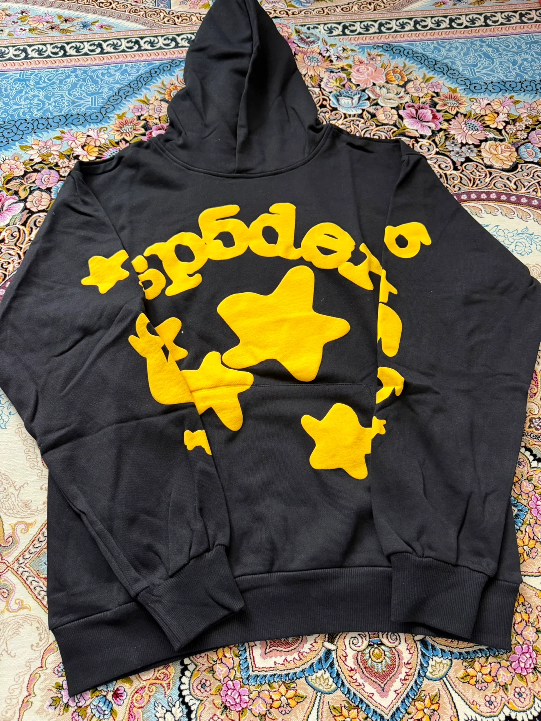 Sp5der Hoodie Black Yellow Stars Size M - photo 3