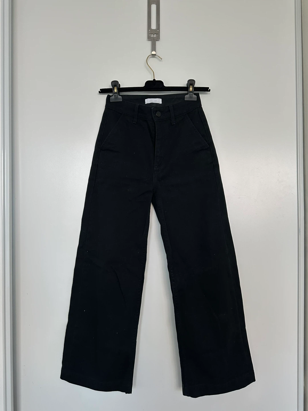 Oak + Fort Black Wide-Leg Pants
