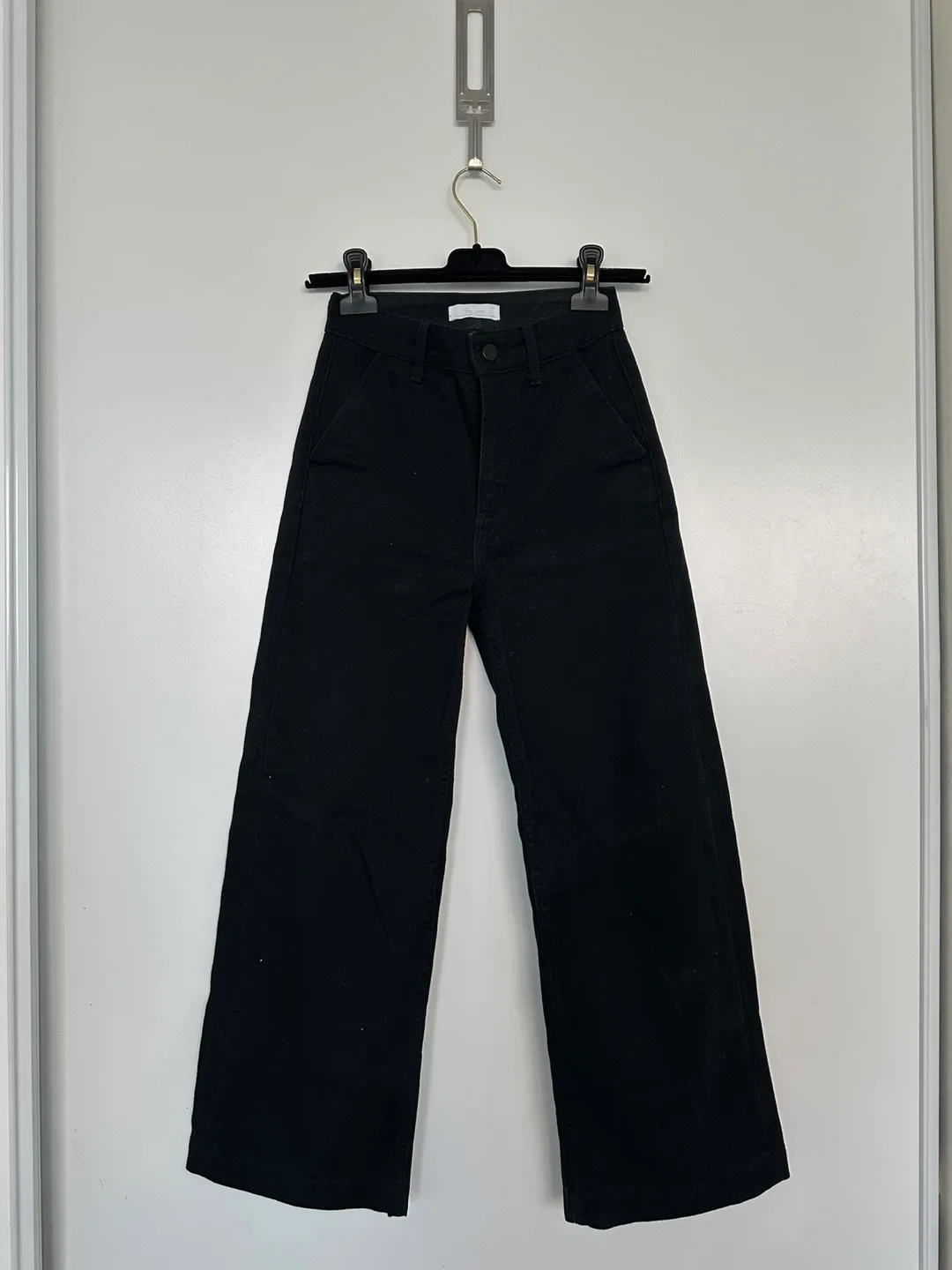 Oak + Fort Black Wide-Leg Pants
