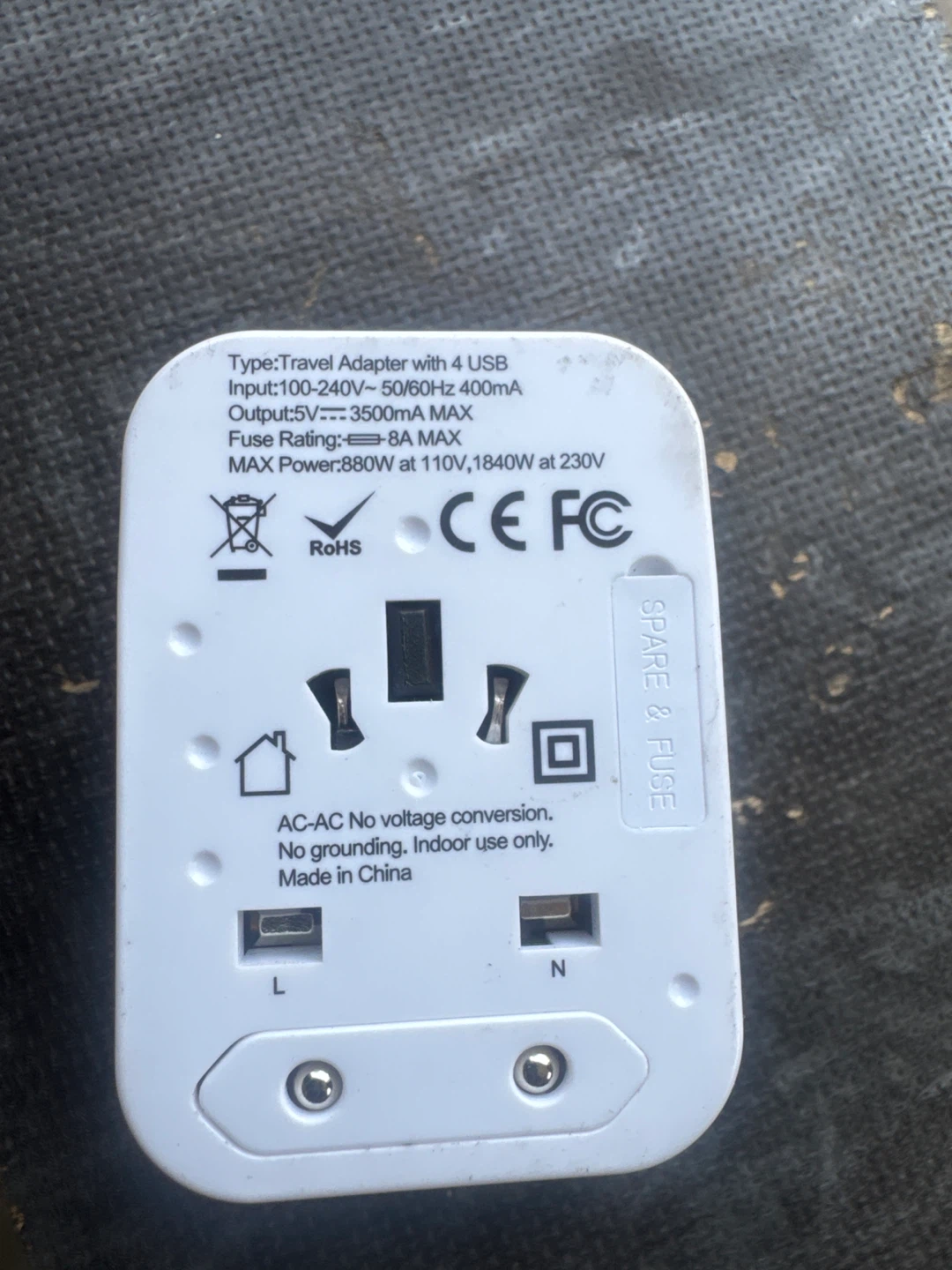 Ceptics Universal Travel Adapter with 4 USB Ports - photo 3