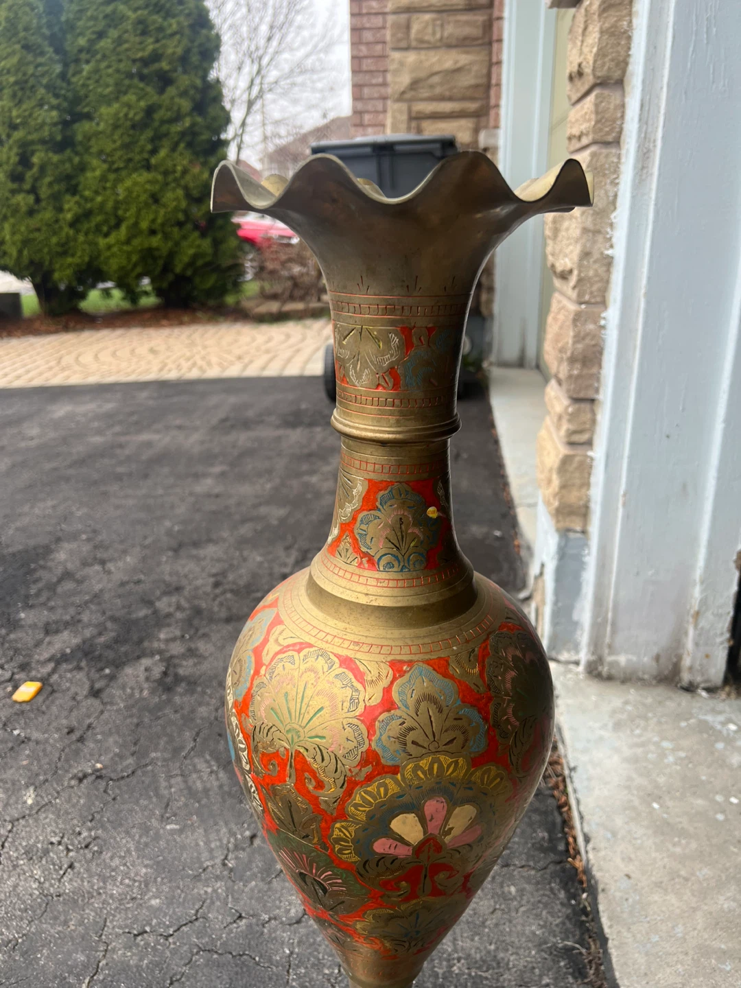 Vintage Decorative Brass Vase - photo 2