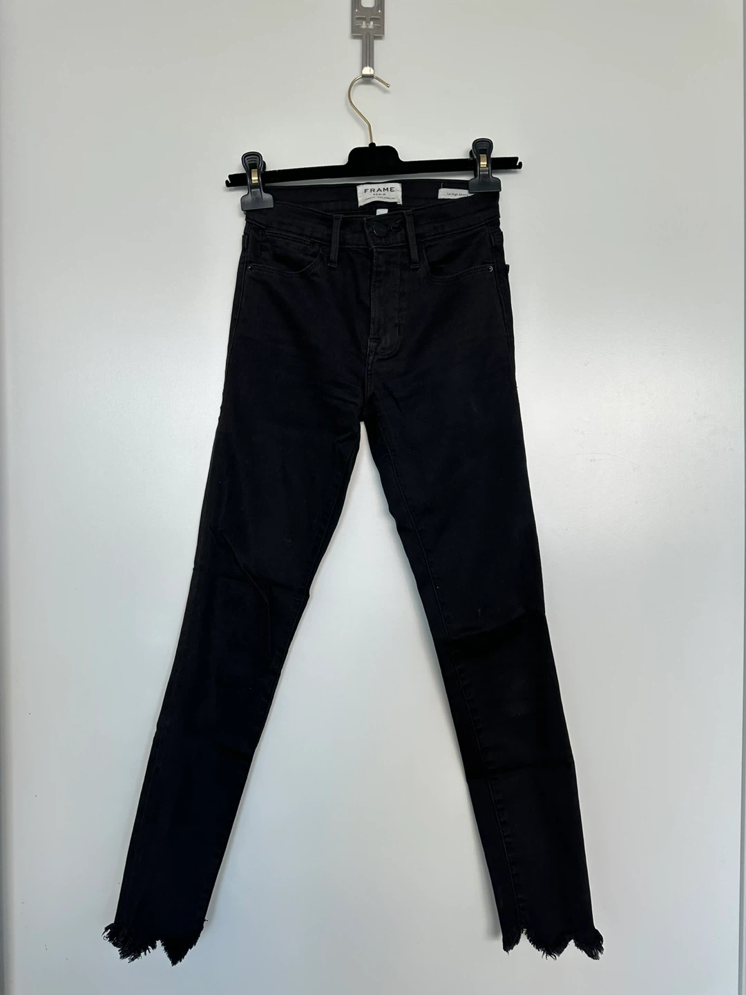FRAME Le High Skinny Jeans Black Size 24