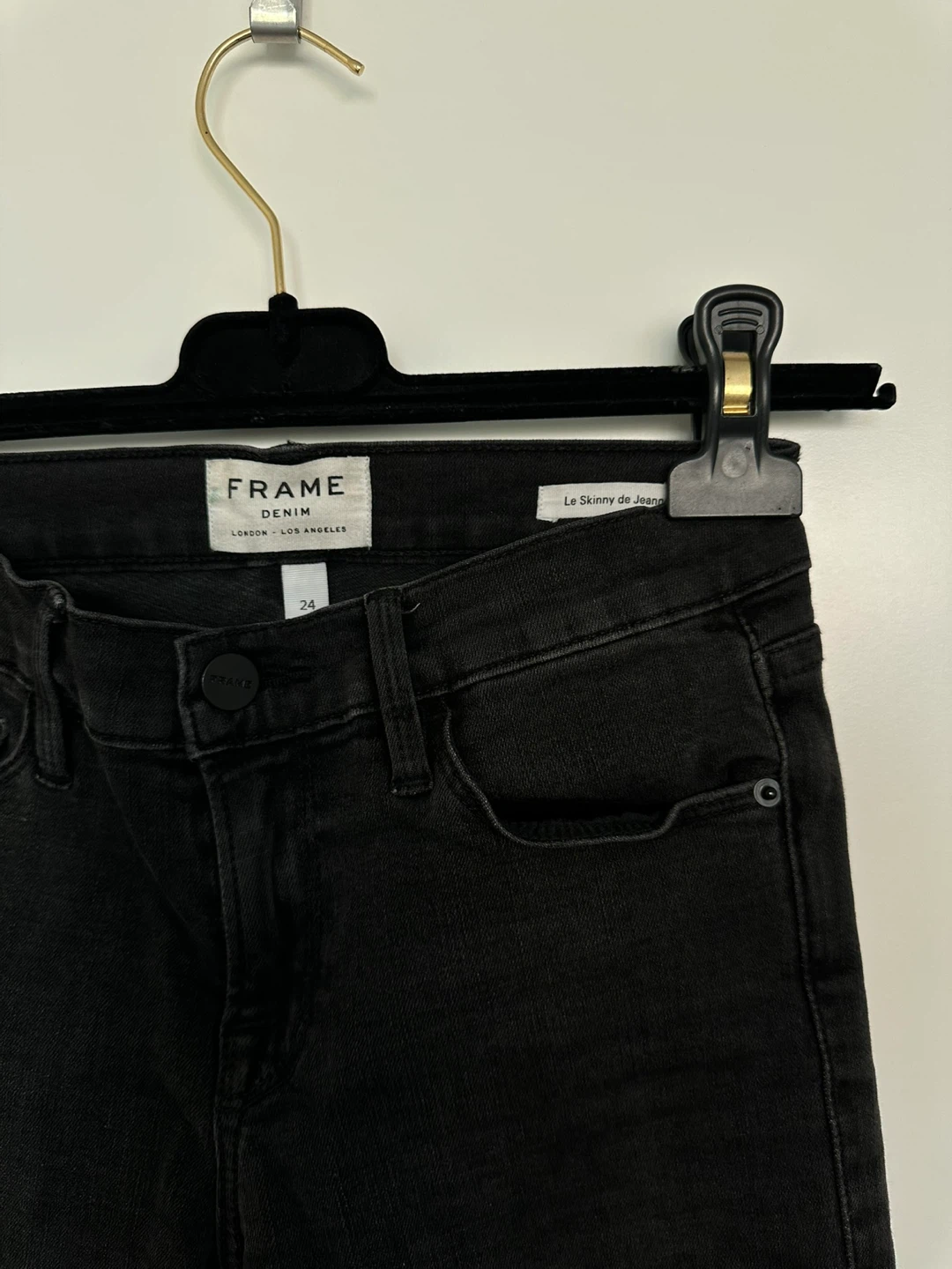 FRAME Le Skinny de Jean Jeans Black Size 24 - photo 3