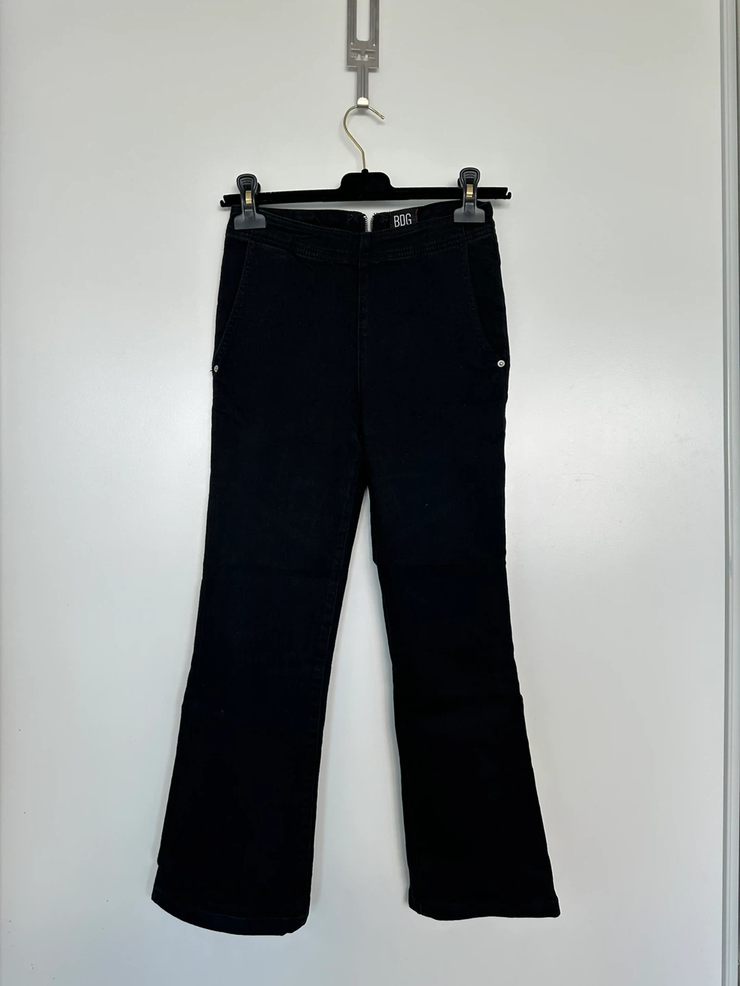 BDG Black Denim Jeans with Full Zip Front