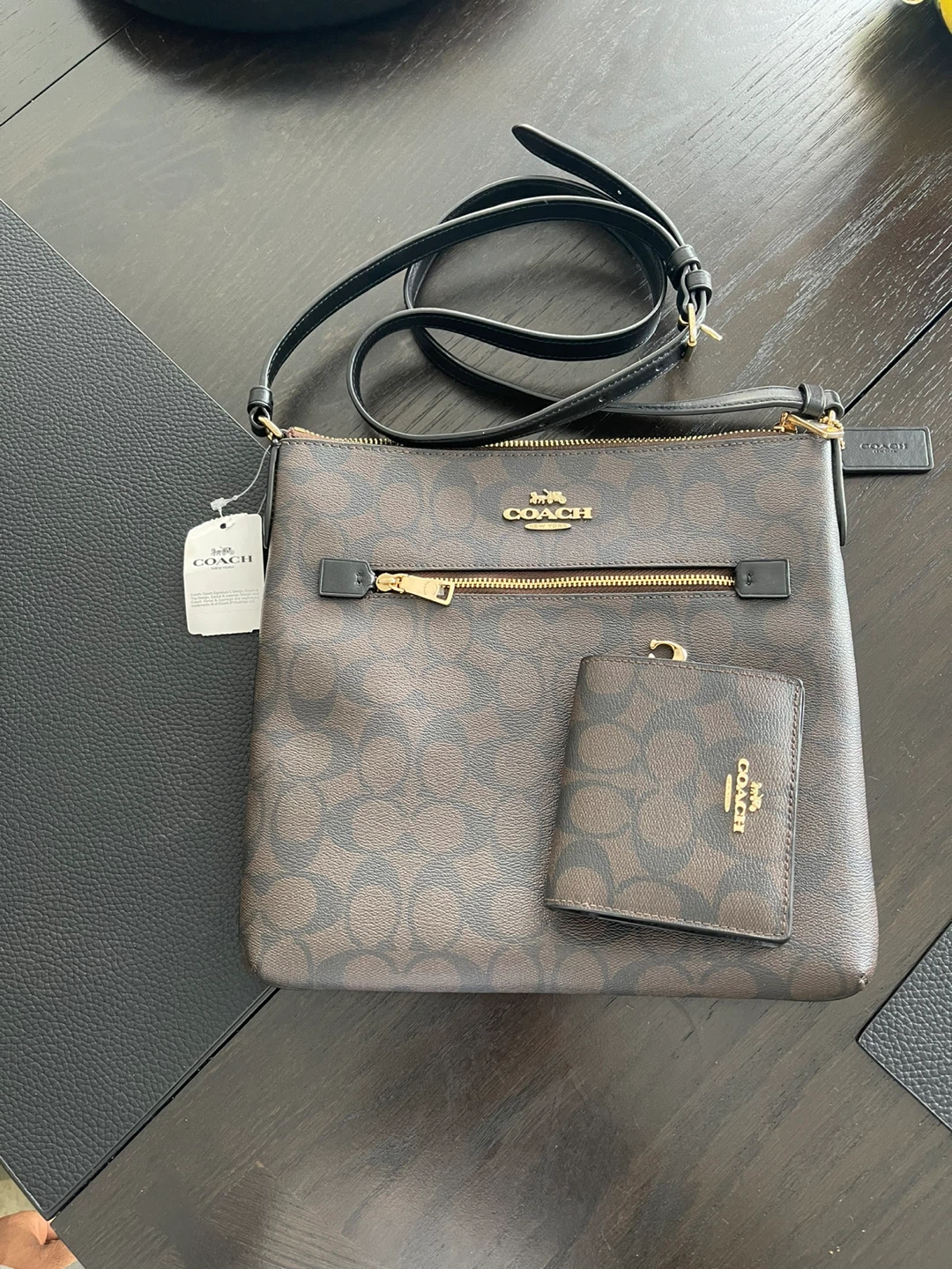 Coach Signature C Monogram Crossbody Bag with Pouch