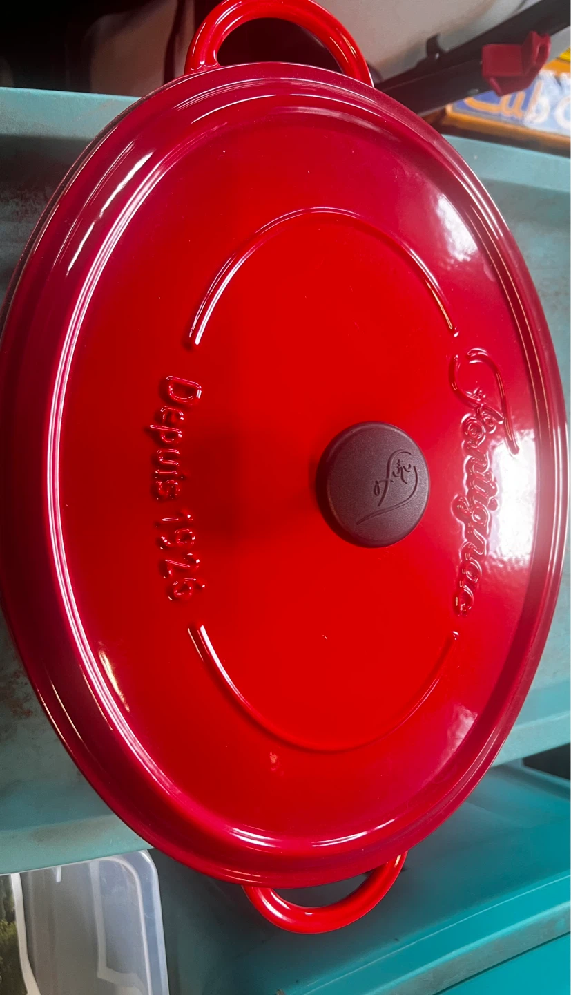 Fontignac Red Enameled Cast Iron Oval Dutch Oven 8QT - photo 4