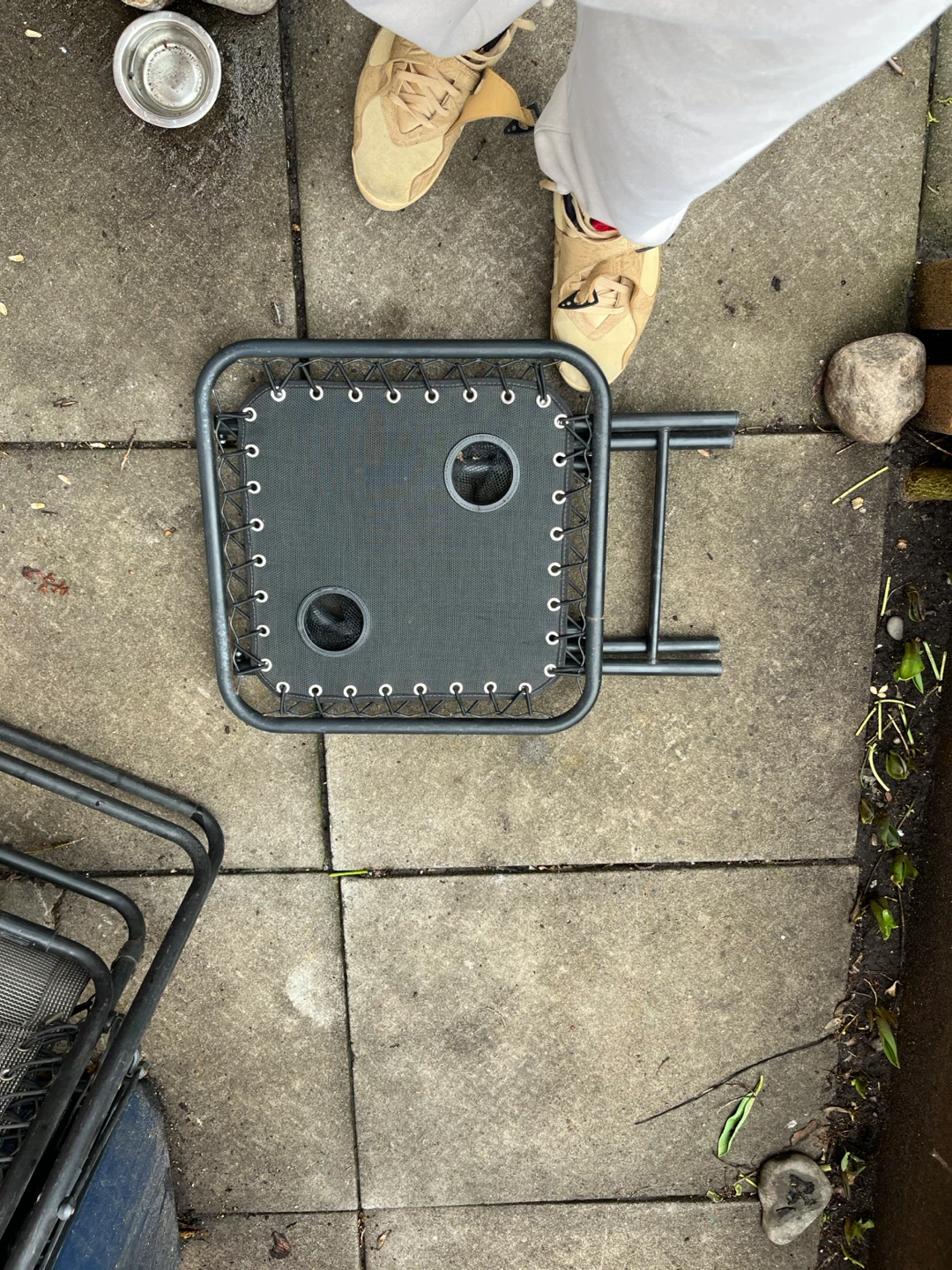 Black Folding Side Table with Cup Holders - photo 3