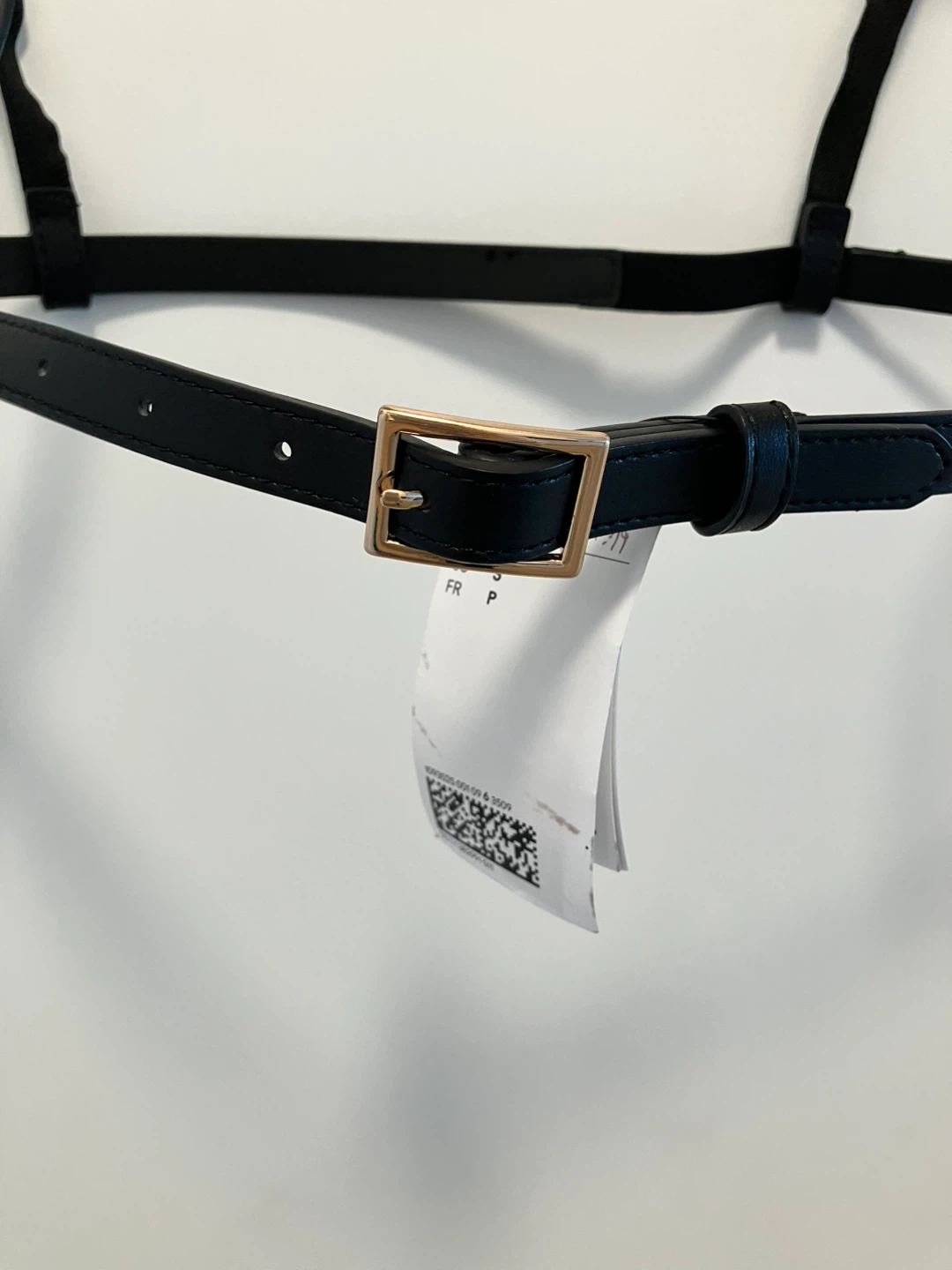 Black Harness Belt with Gold Buckle - photo 2