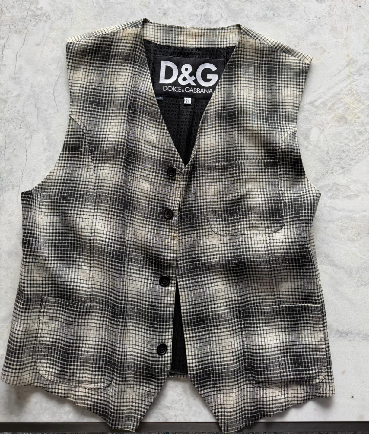 Dolce & Gabbana D&G Vest – Size 40 / 54 (Men’s Large) – Plaid