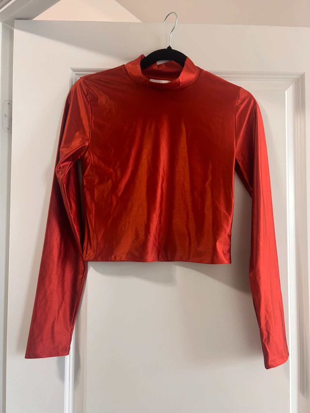 BABATON satinette mockneck long sleeve copper orange size medium - photo 2