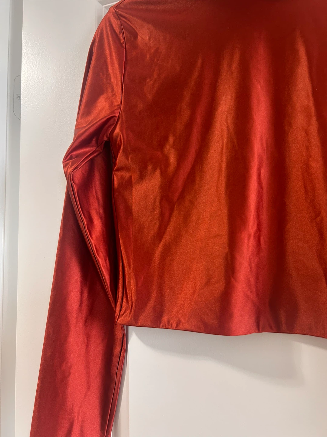 BABATON satinette mockneck long sleeve copper orange size medium - photo 3