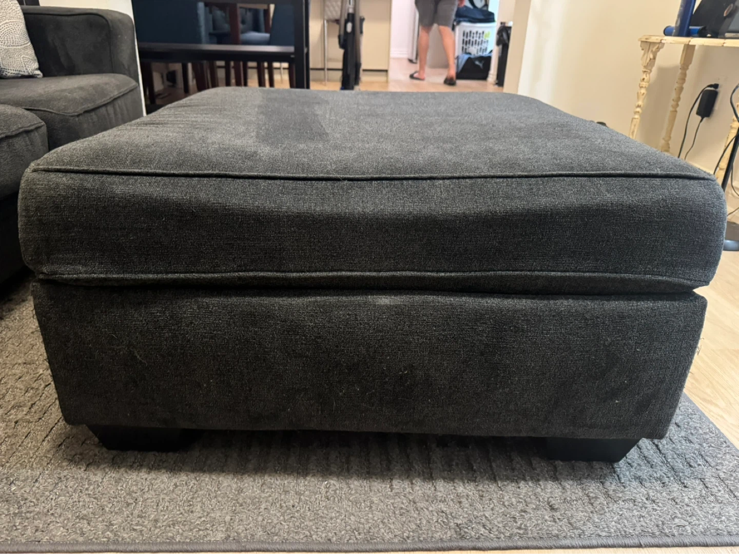 Dark Grey Fabric Loveseat and Ottoman Set 550 OBO - photo 4