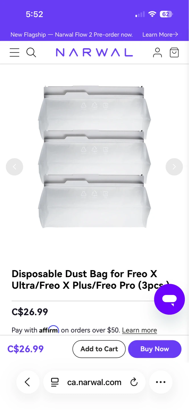 Narwal Disposable Dust Bags for Freo X Ultra/X Plus/Pro - photo 2